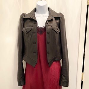 The Kooples Leather Tuxedo Jacket